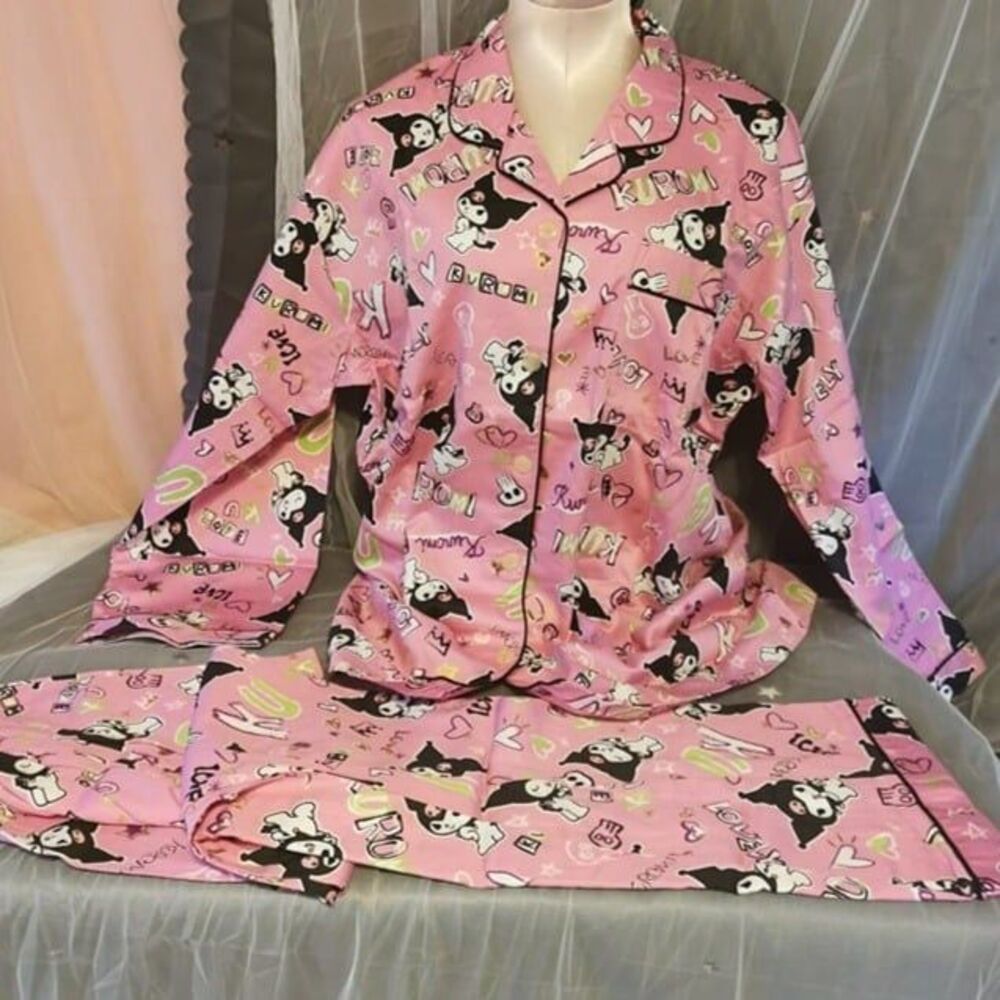 Kuromi Pajamas Size Small Medium Pink Loungewear Sleepwear Cosplay Halloween Y2K